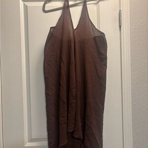Victoria Secret Brown Sheer Textured Halter mini Dress Size Medium